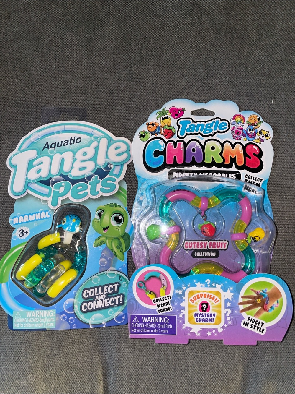 Very Rare Aquatic Tangle Pets & Charms Play Set in Teal, Blue, Pink, Yellow